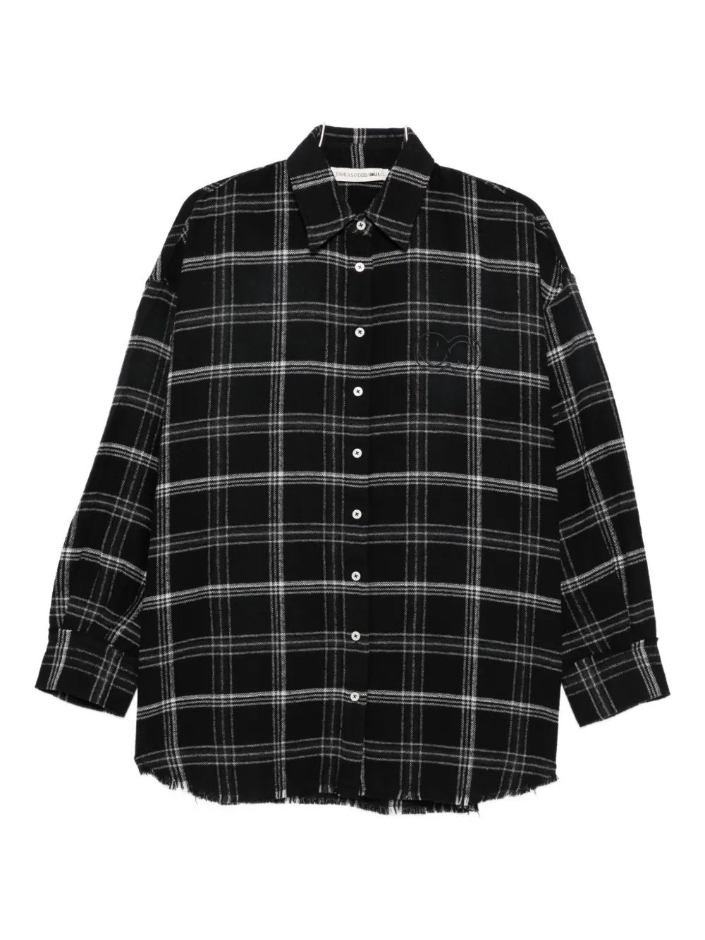 Joshua Sanders Frayed Check-pattern Shirt In Black