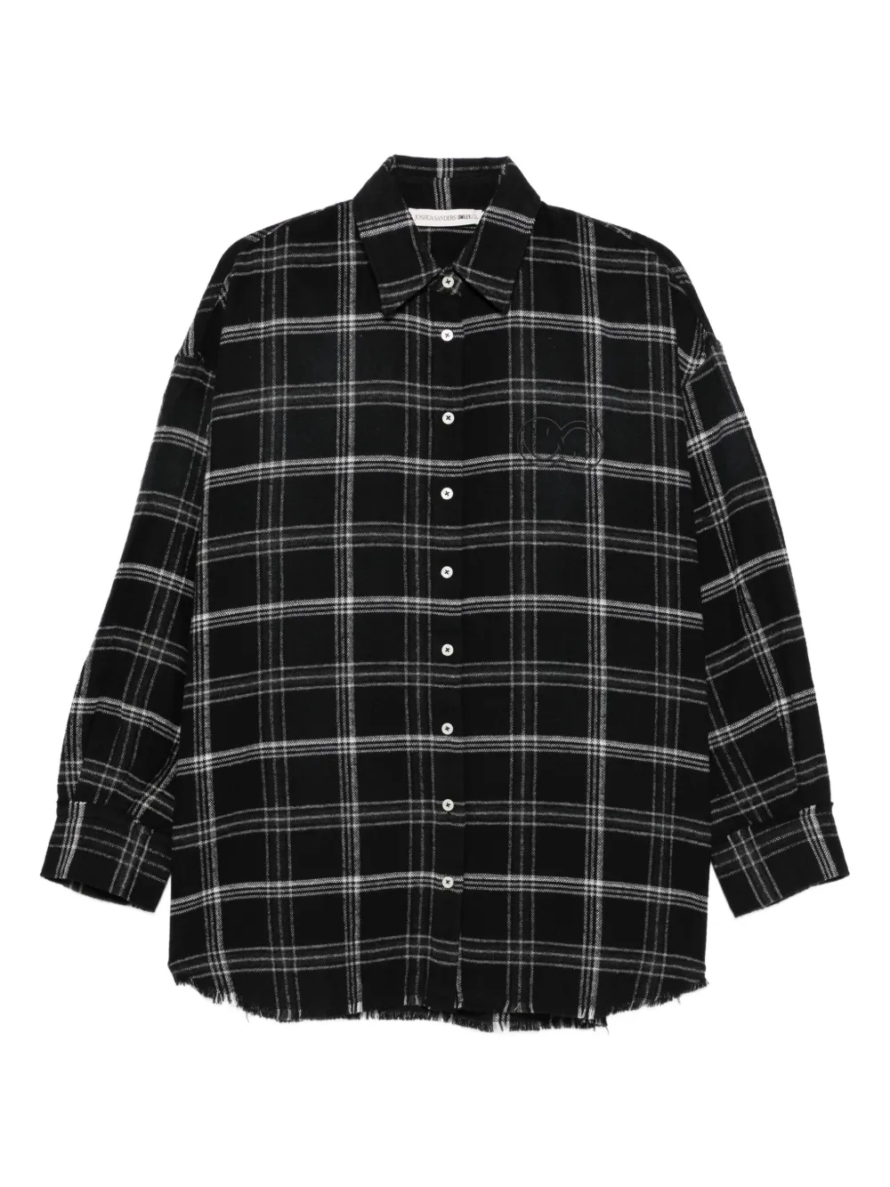 Joshua Sanders frayed check-pattern shirt | Black | Image 1