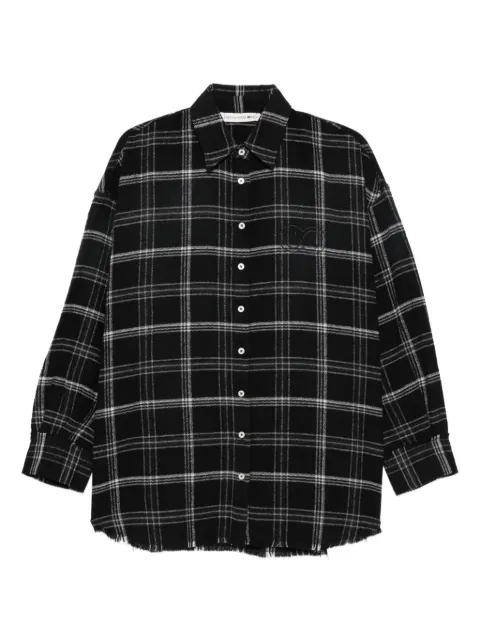 Joshua Sanders frayed check-pattern shirt