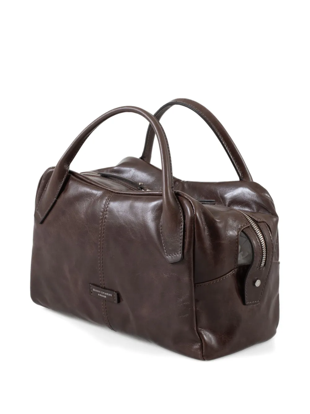 GIANNI CHIARINI Shopper met logopatch Bruin