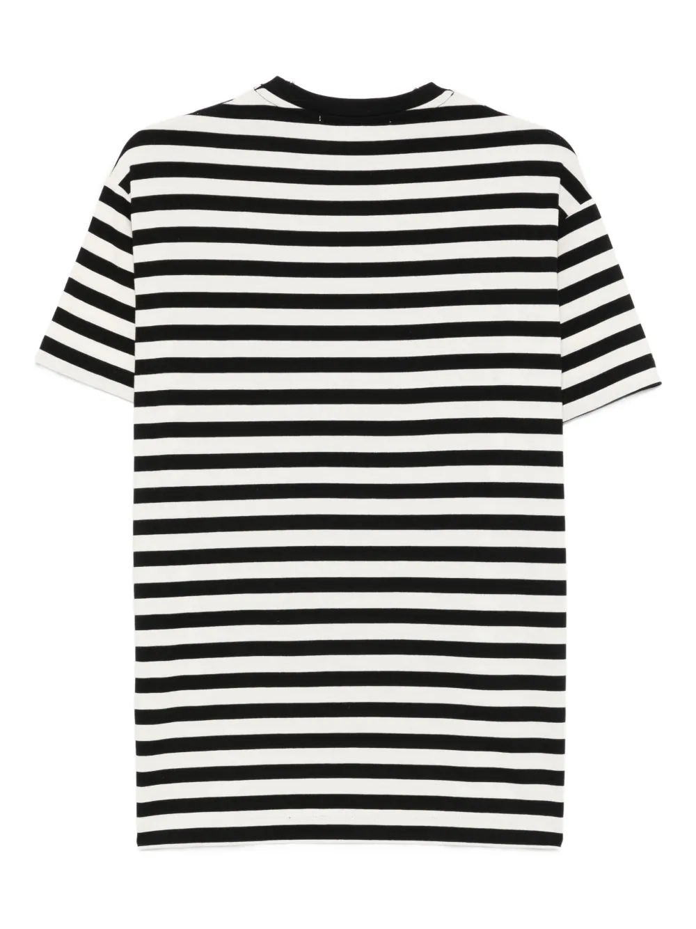 Joshua Sanders striped embroidered T-shirt - Zwart