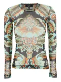 ETRO paisley-print mesh top - Black