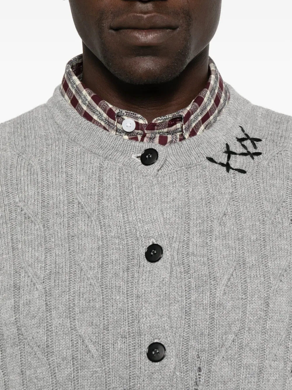 Joshua Sanders Cable-knit Cardigan In Gray