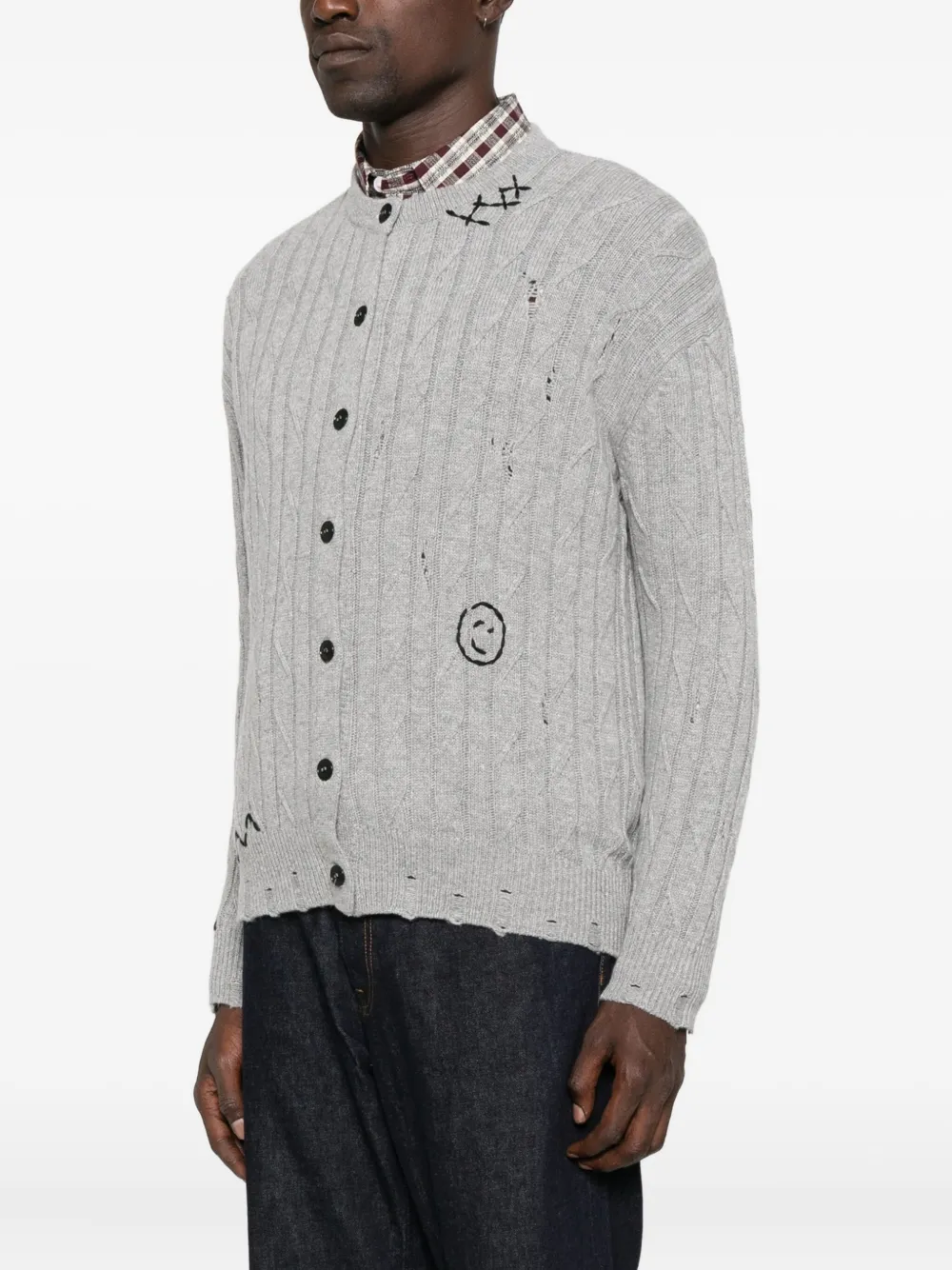 Joshua Sanders Cable-knit Cardigan In Gray