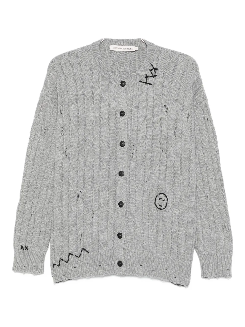 Joshua Sanders Cable-knit Cardigan In Gray