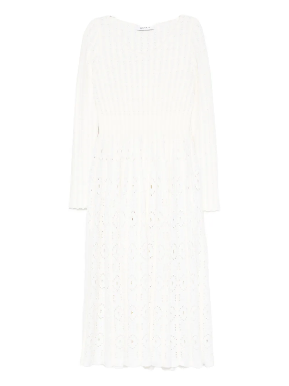 Antonino Valenti eyelet pleated midi dress Wit