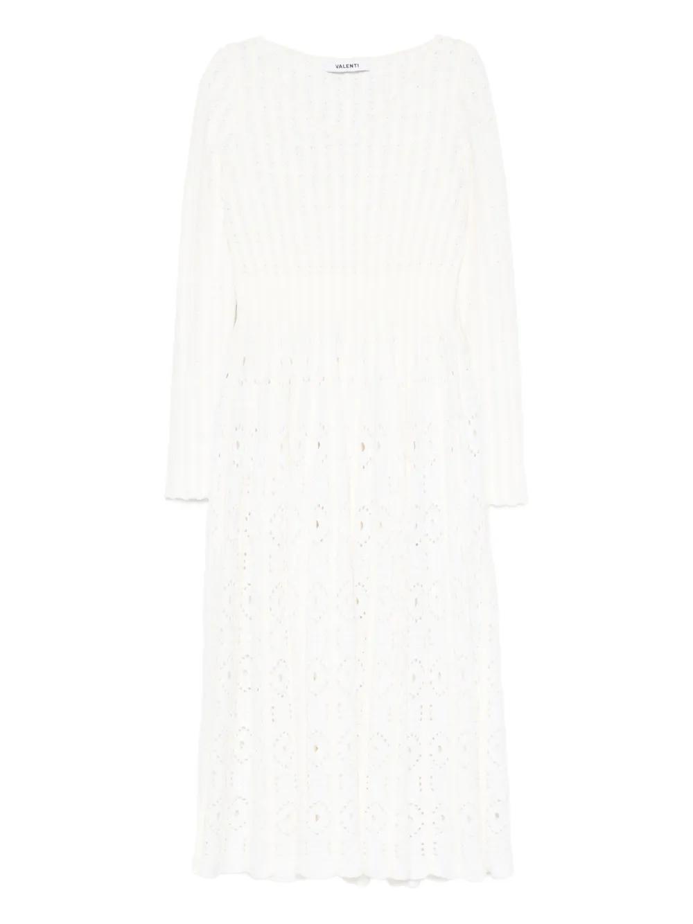 Antonino Valenti eyelet pleated midi dress Wit