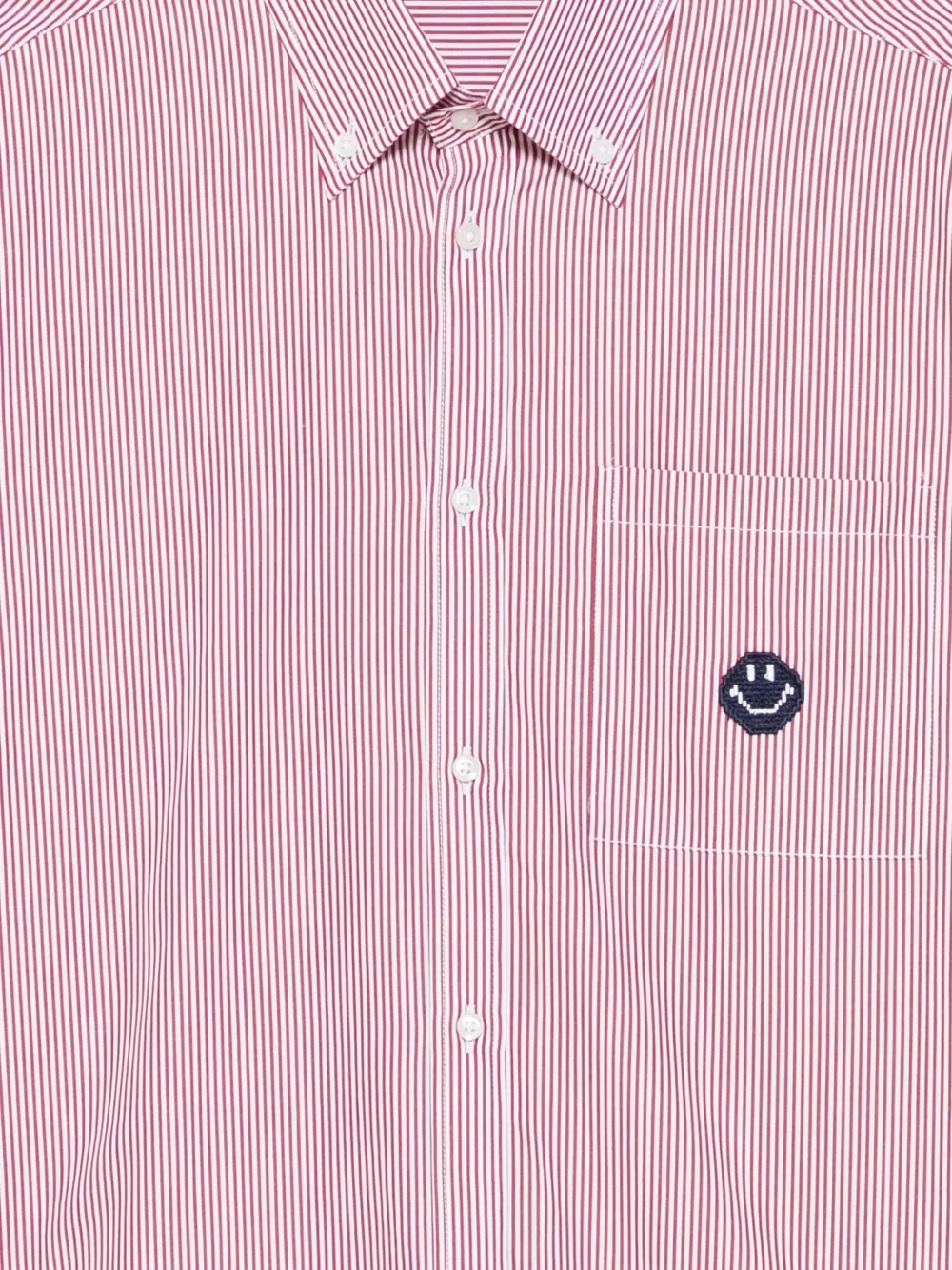 Joshua Sanders Striped Smiley-face Shirt In Red