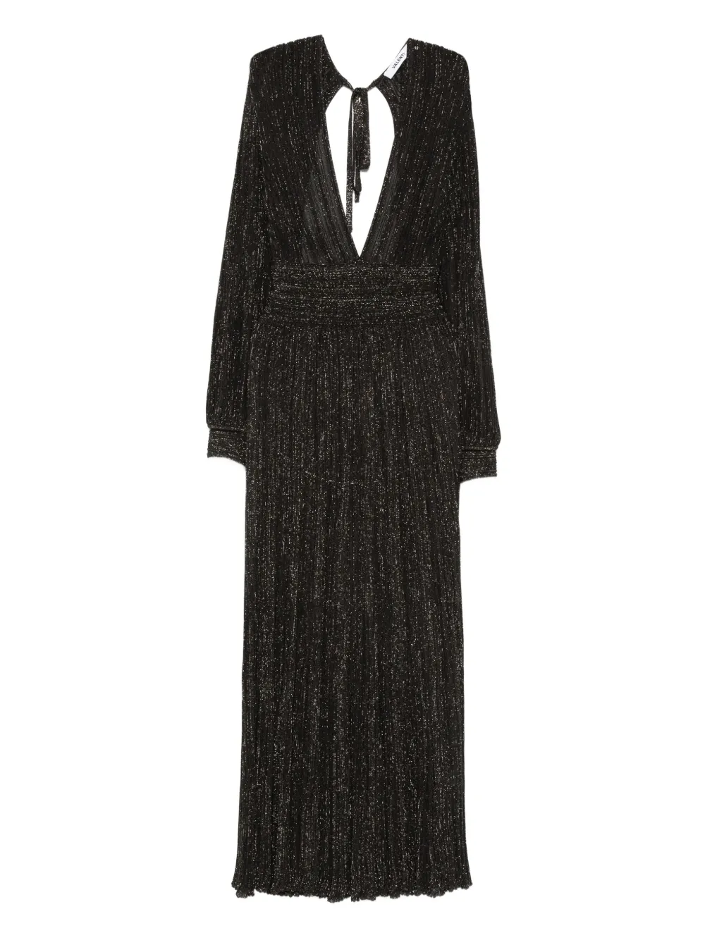 Antonino Valenti pleated V-neck maxi dress Zwart