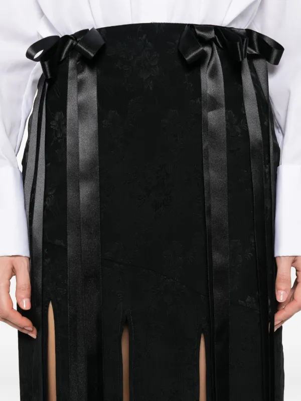 【試着のみ】Simone Rocha スカート Simone Rocha リボンディテール スカート | ブラック | FARFETCH JP