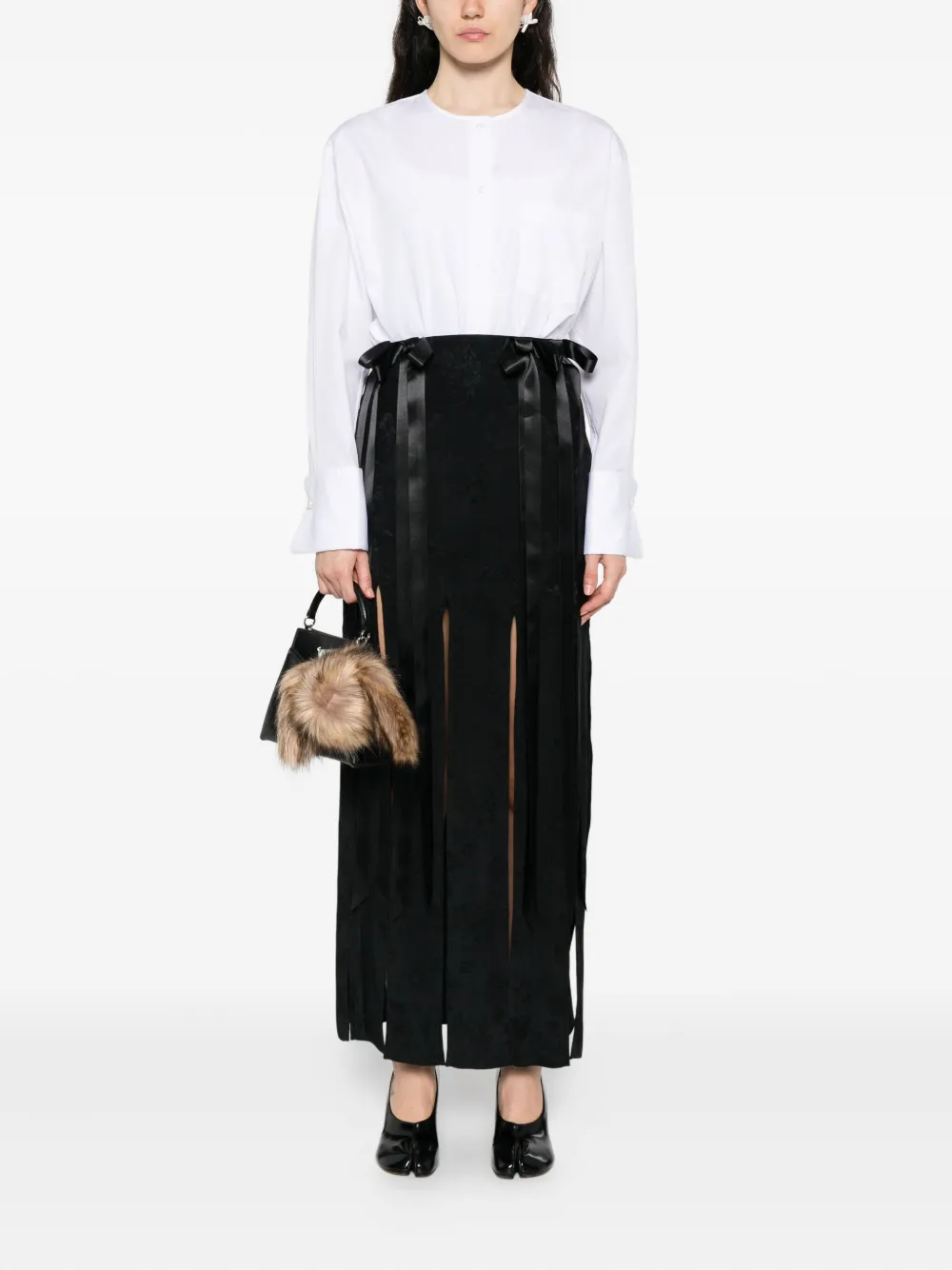 Simone Rocha Midi-rok met strikdetails - Zwart