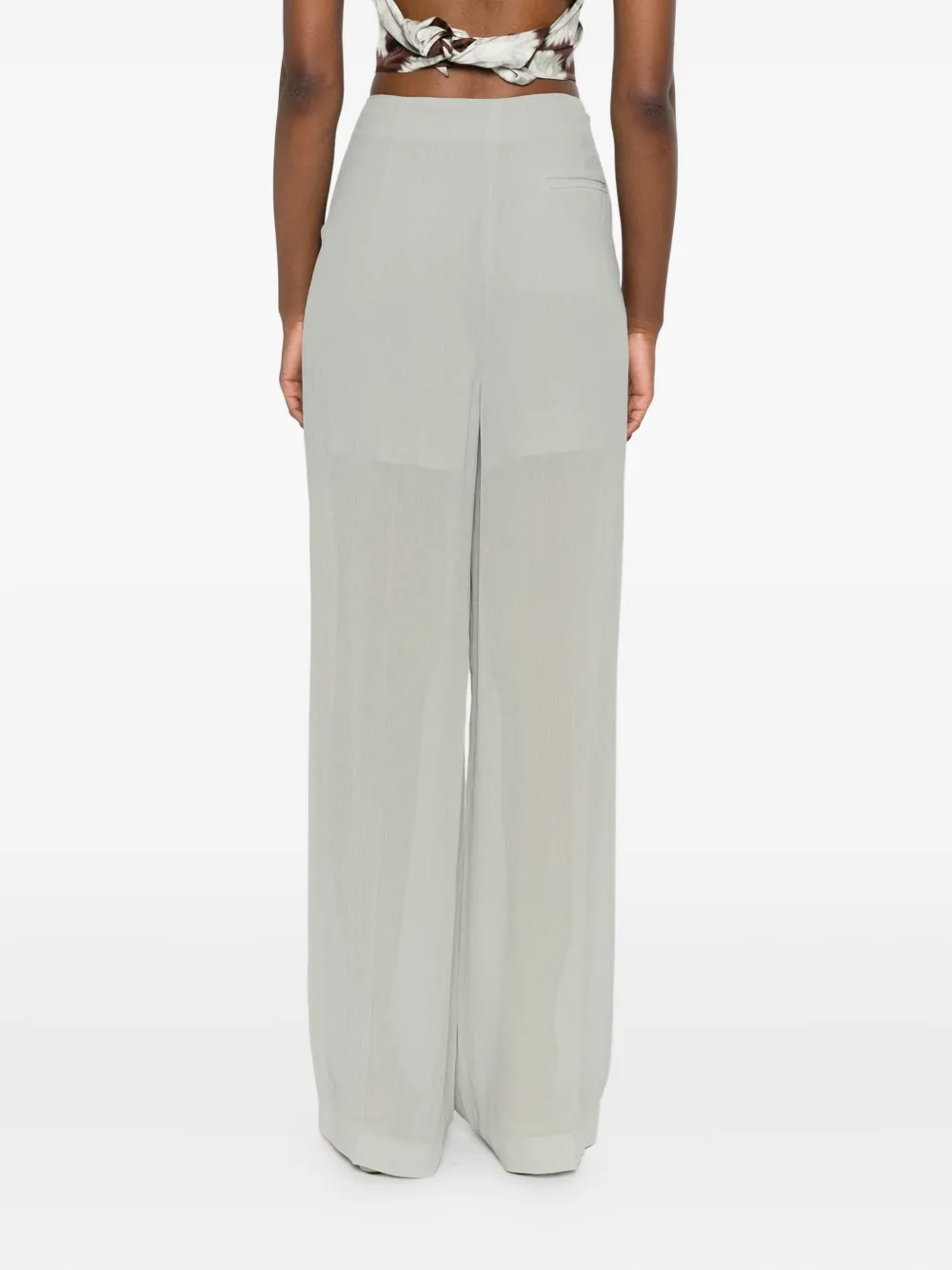 Alberta Ferretti Pleated-pocket Trousers In Gray
