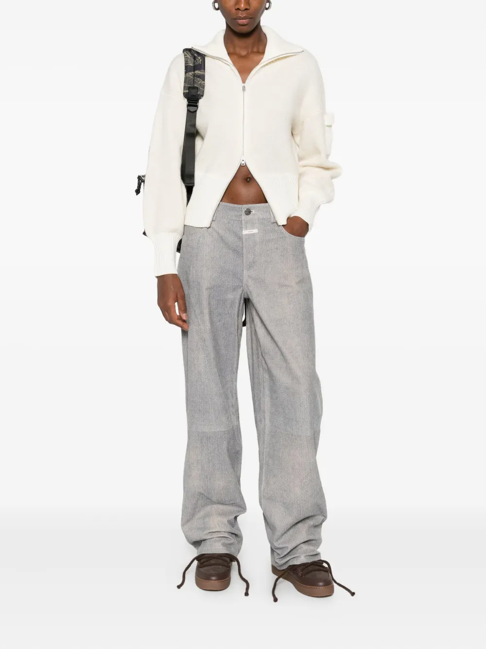 Closed straight-leg trousers - Blauw