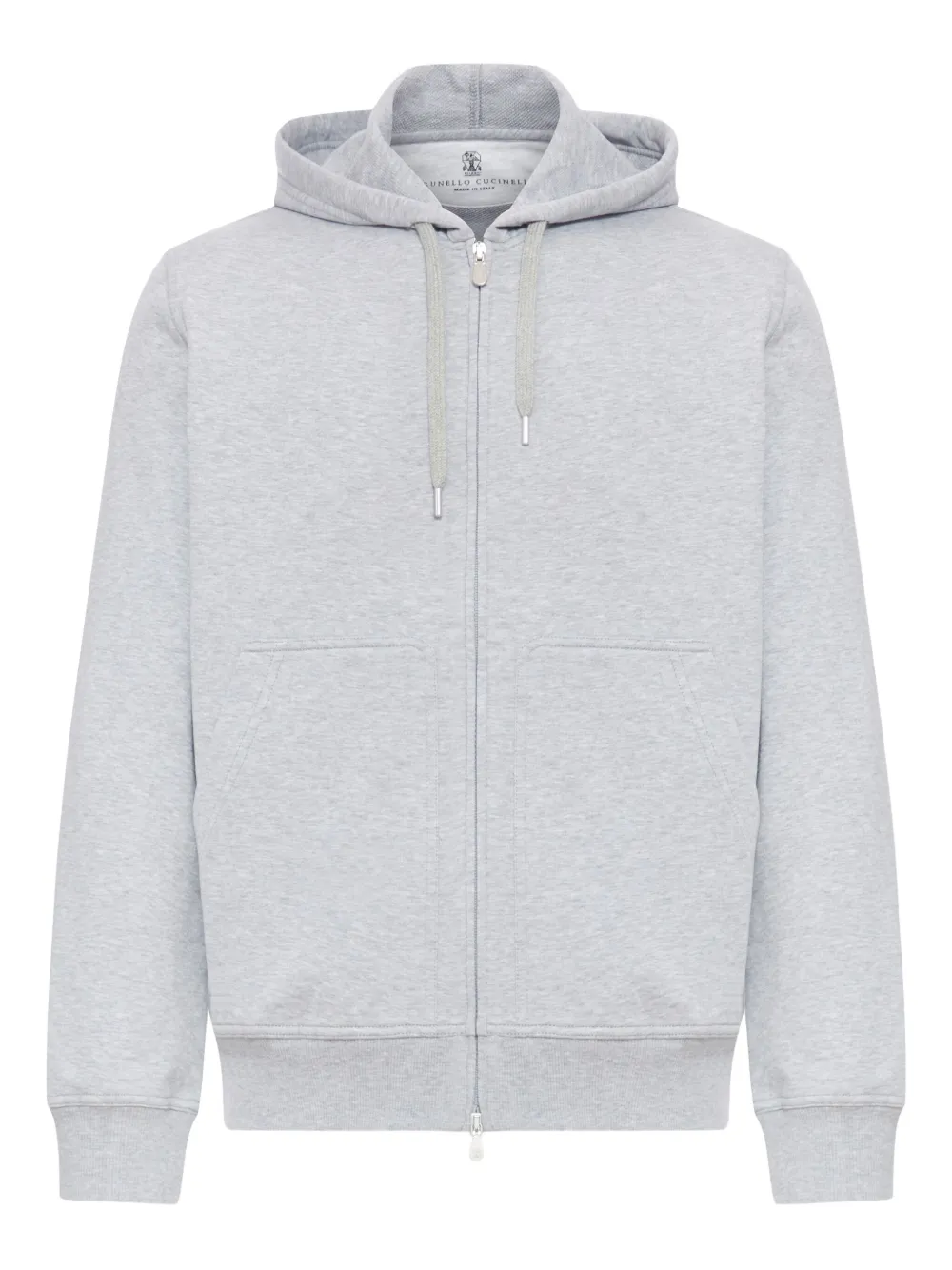 Brunello Cucinelli cotton zip-up hoodie Grijs