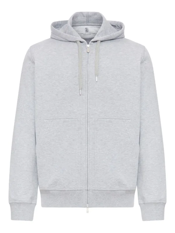 Brunello Cucinelli Cotton zip-up Hoodie Grey FARFETCH IN
