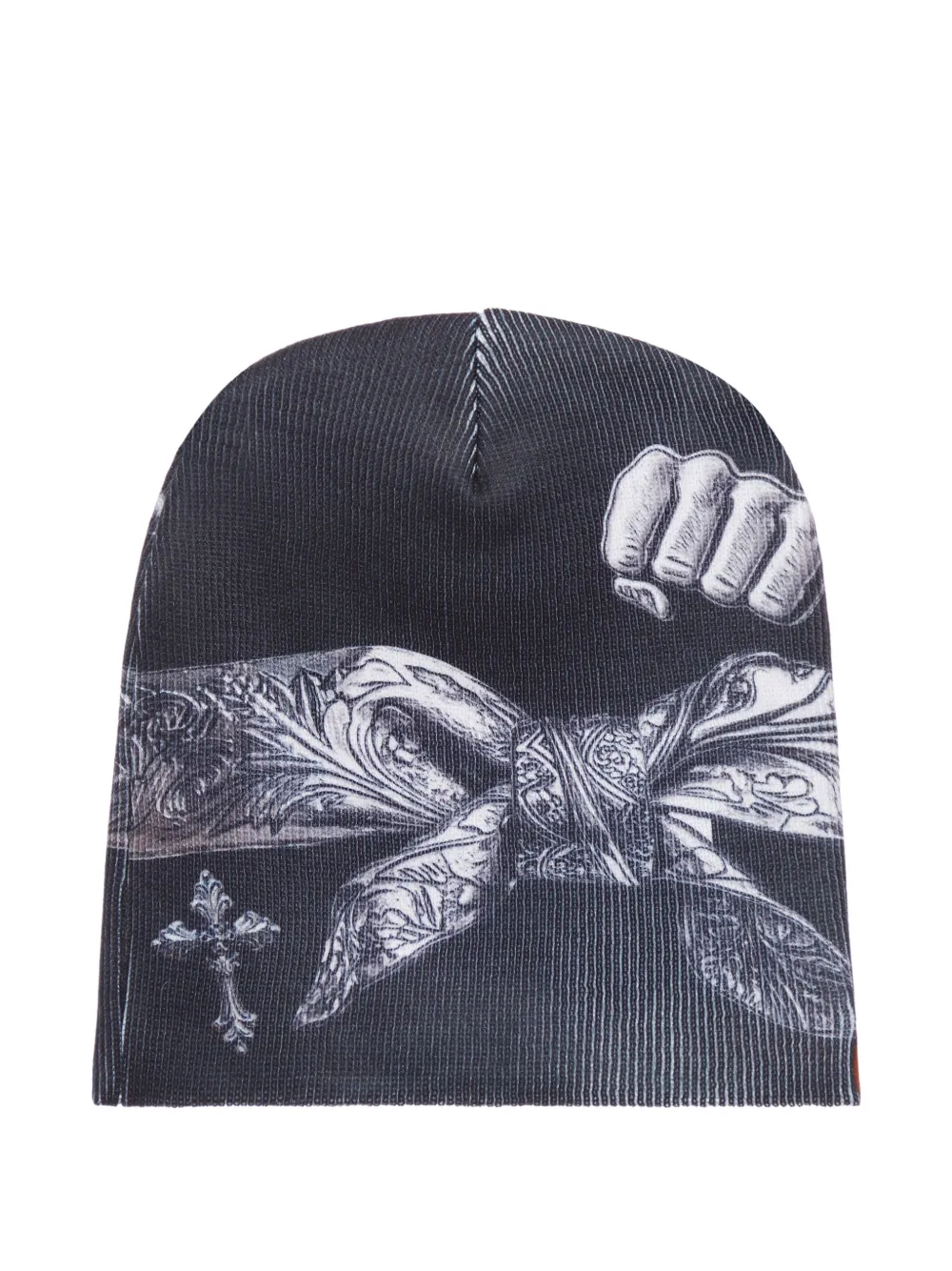 Pdf Channel Printed Beanie In Black