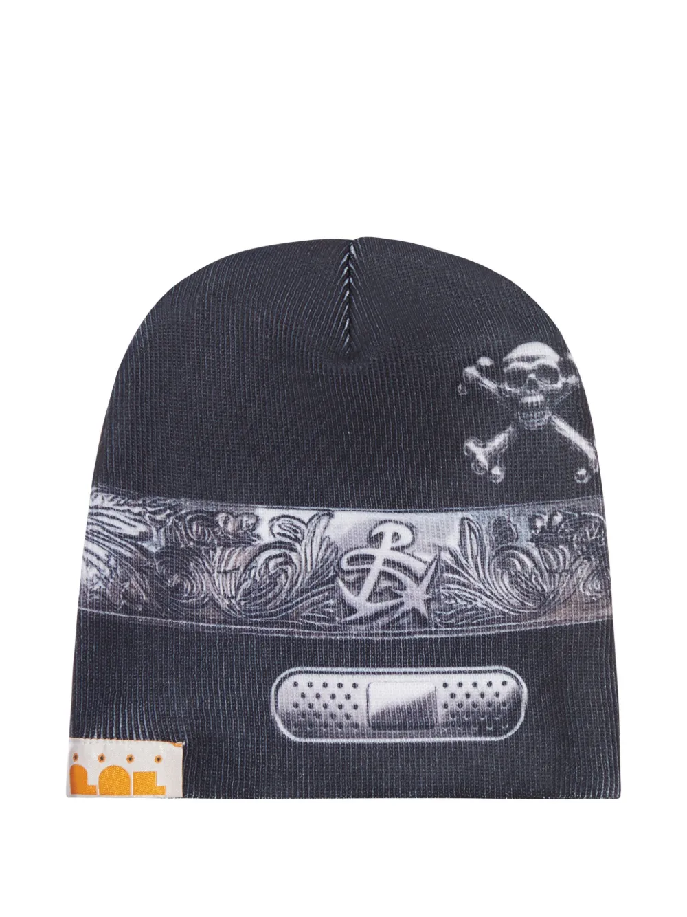 Pdf Channel Printed Beanie In Black