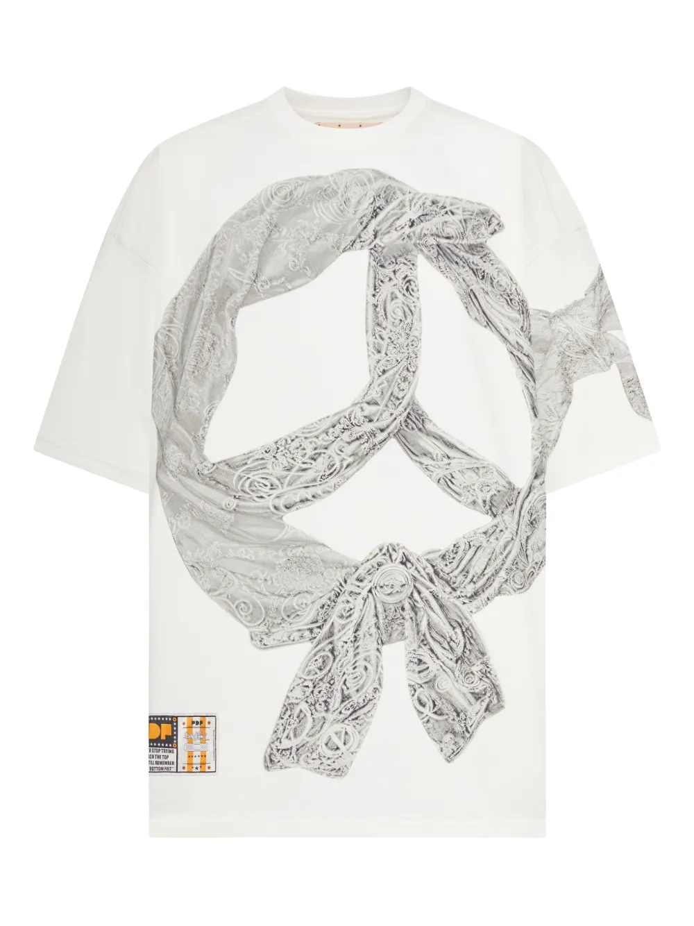PDF CHANNEL peace-symbol print T-shirt Wit