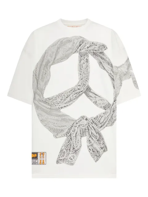 PDF CHANNEL peace-symbol print T-shirt