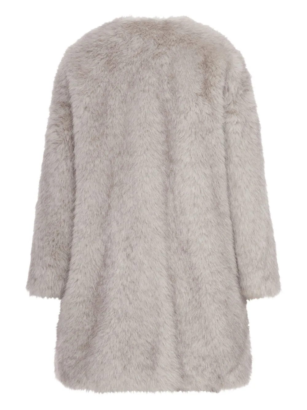 Max Mara fur round-neck coat Grijs