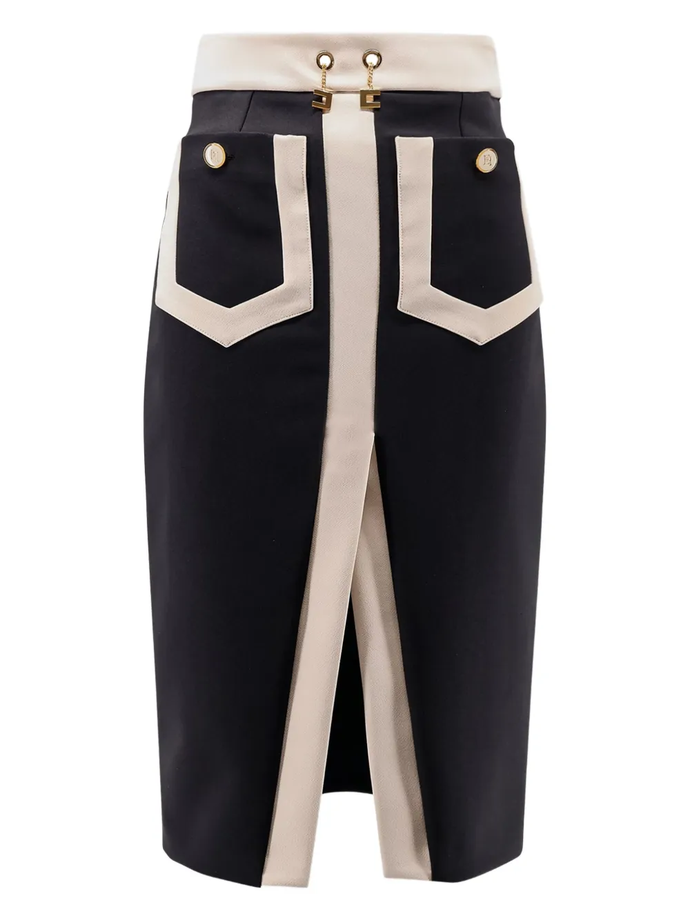 Elisabetta Franchi panelled midi pencil skirt Zwart