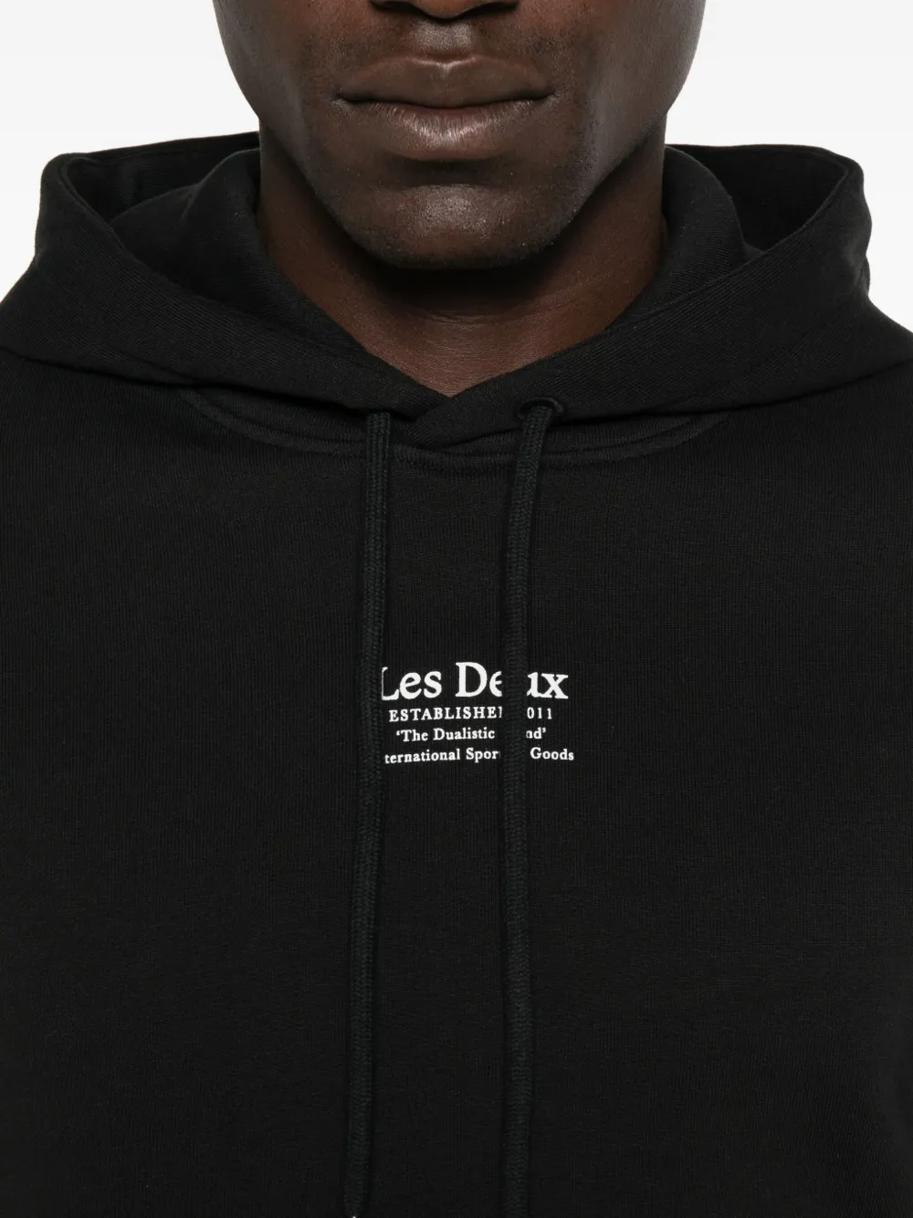 Les Deux Established hoodie met logo Zwart