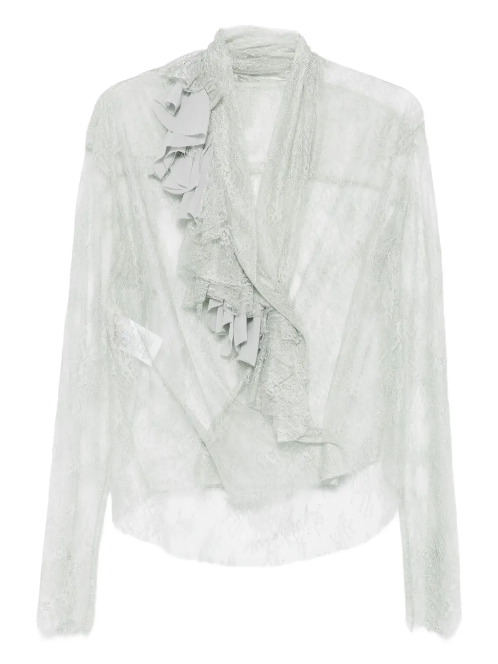 Alberta Ferretti lace ruffled top | Neutrals | Image 1