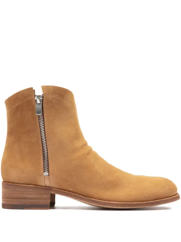 Officine Creative Shantel Zip Suede Boots in Neutrals