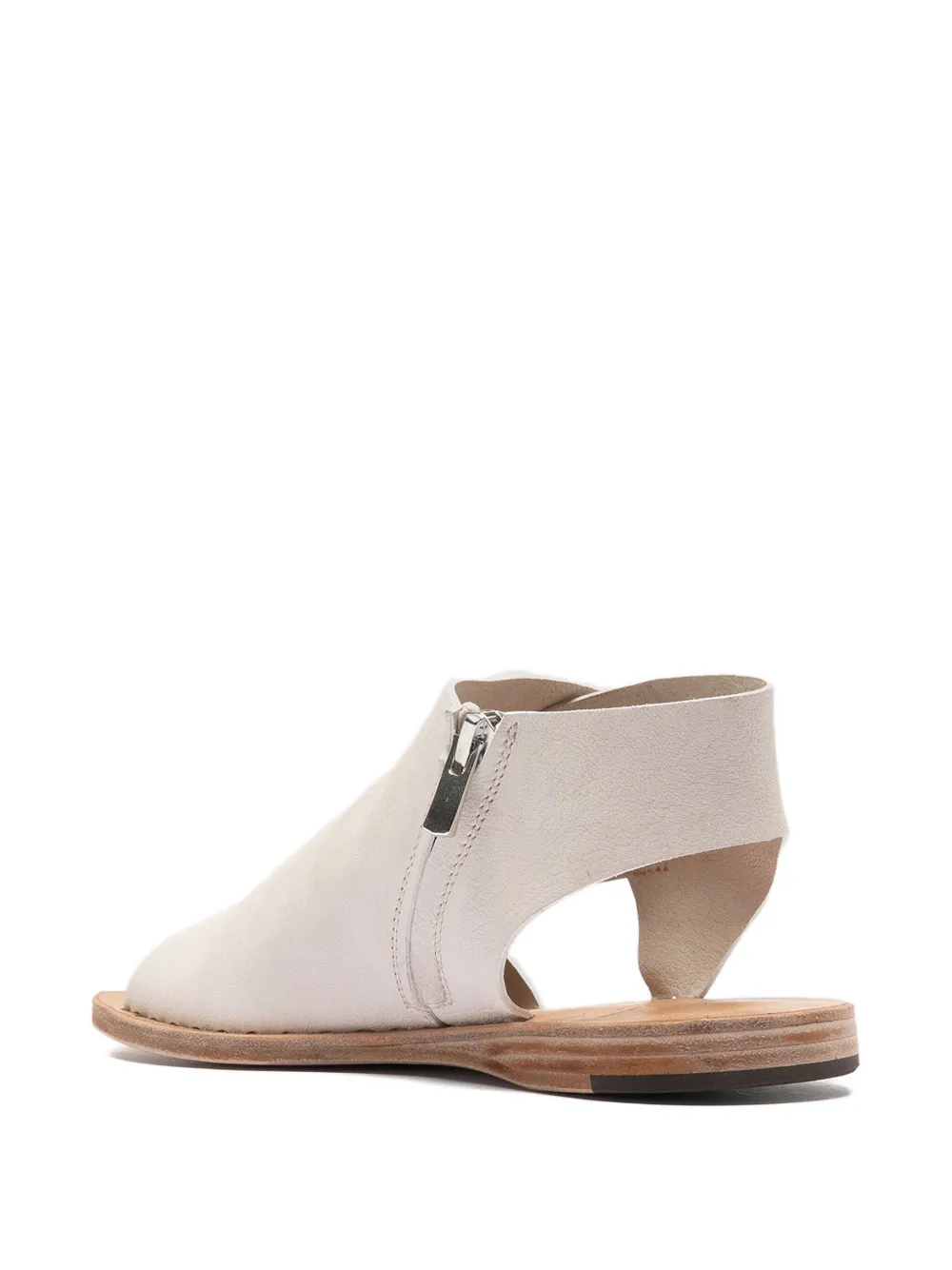 Officine Creative Itaca 033 Leather Zip Sandals In White