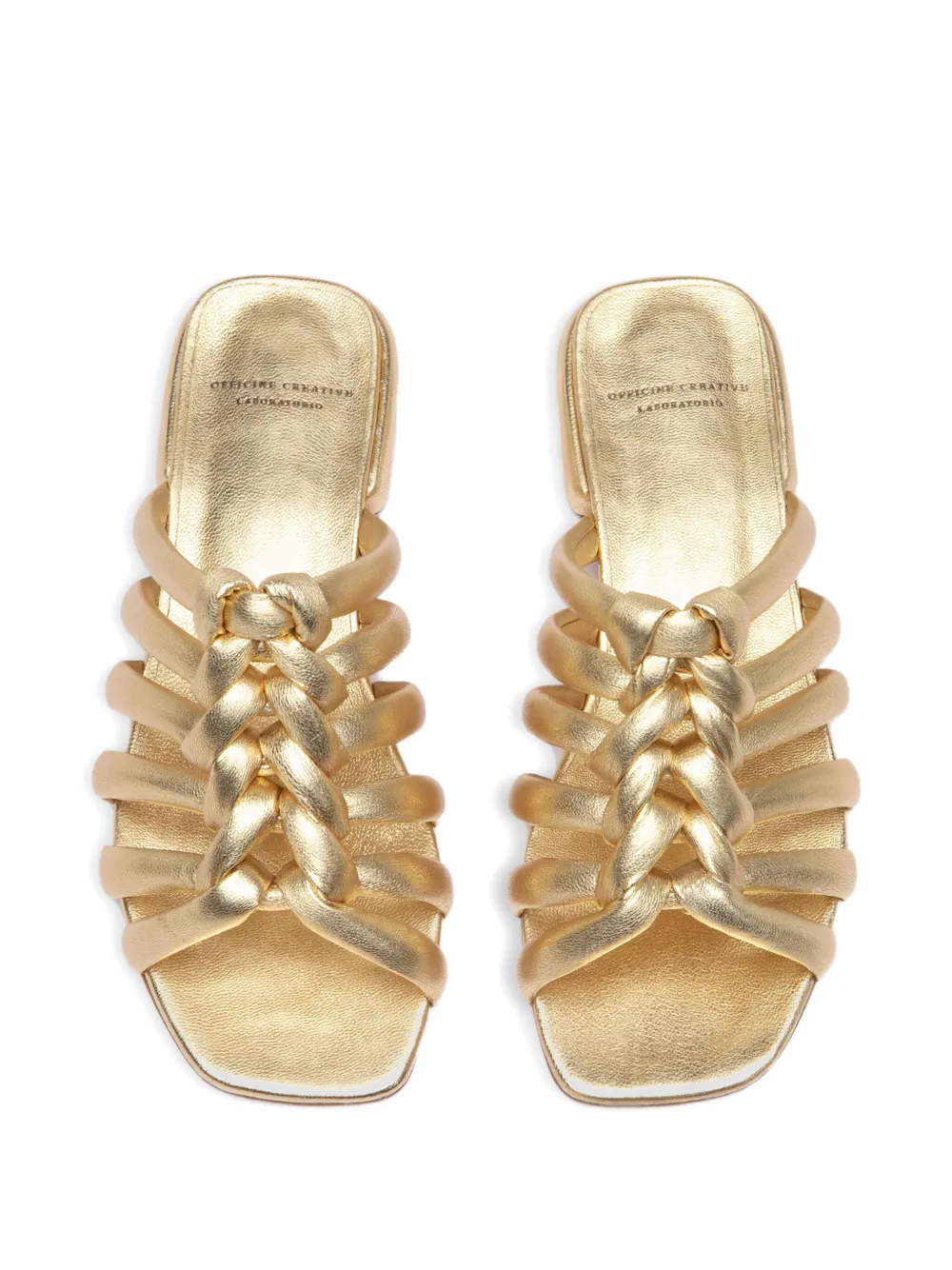 Officine Creative Suki 005 Braided Leather Sandals In Brown