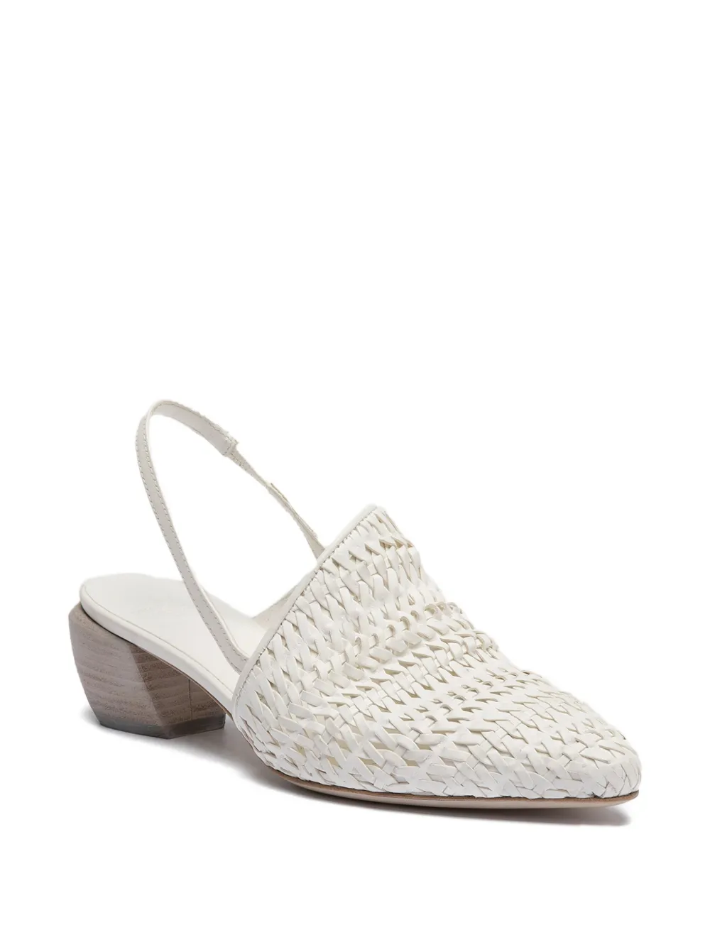 Officine Creative 50 mm Sally 032 geweven slingback muiltjes Wit