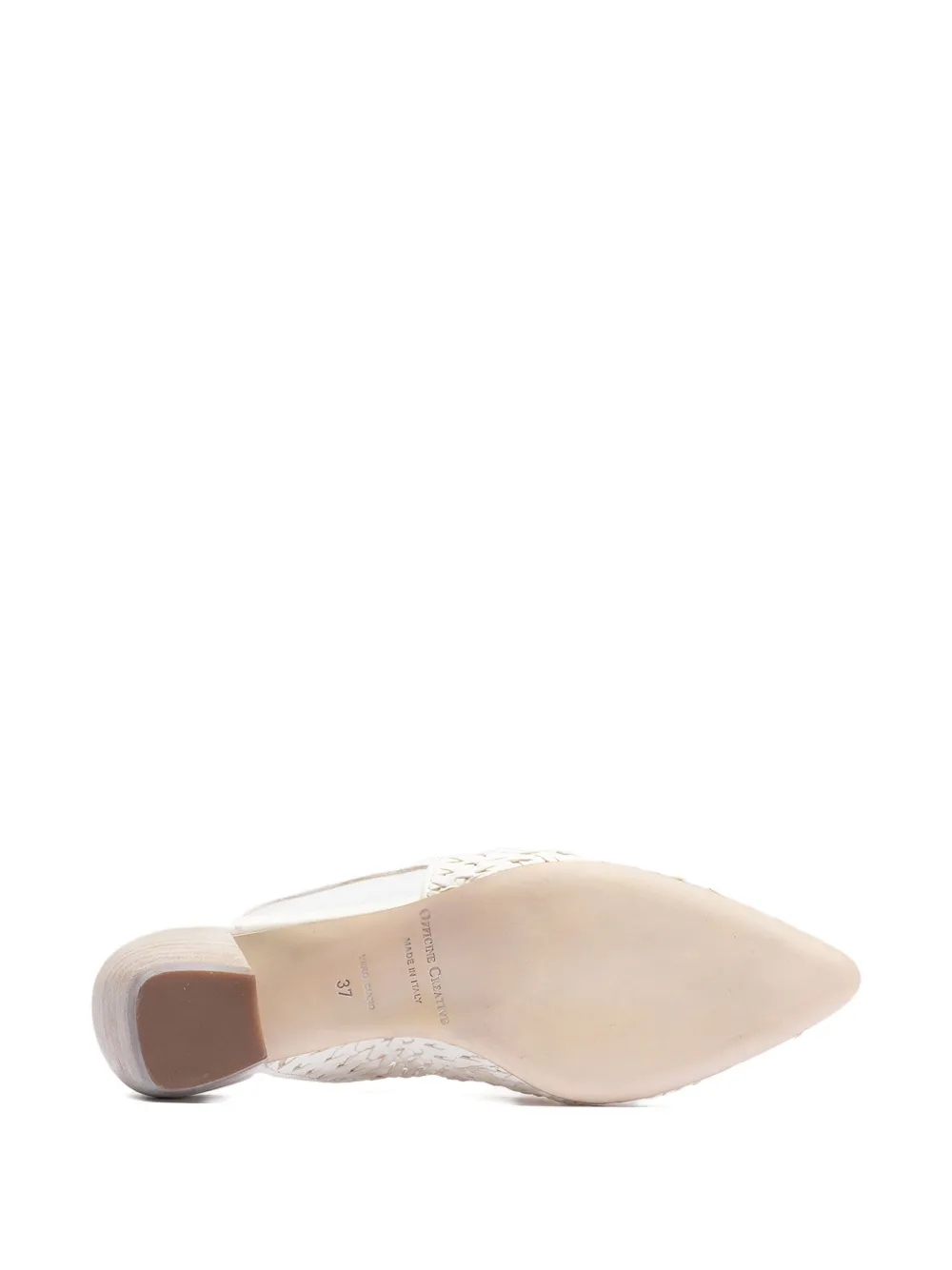 Officine Creative 50 mm Sally 032 geweven slingback muiltjes Wit