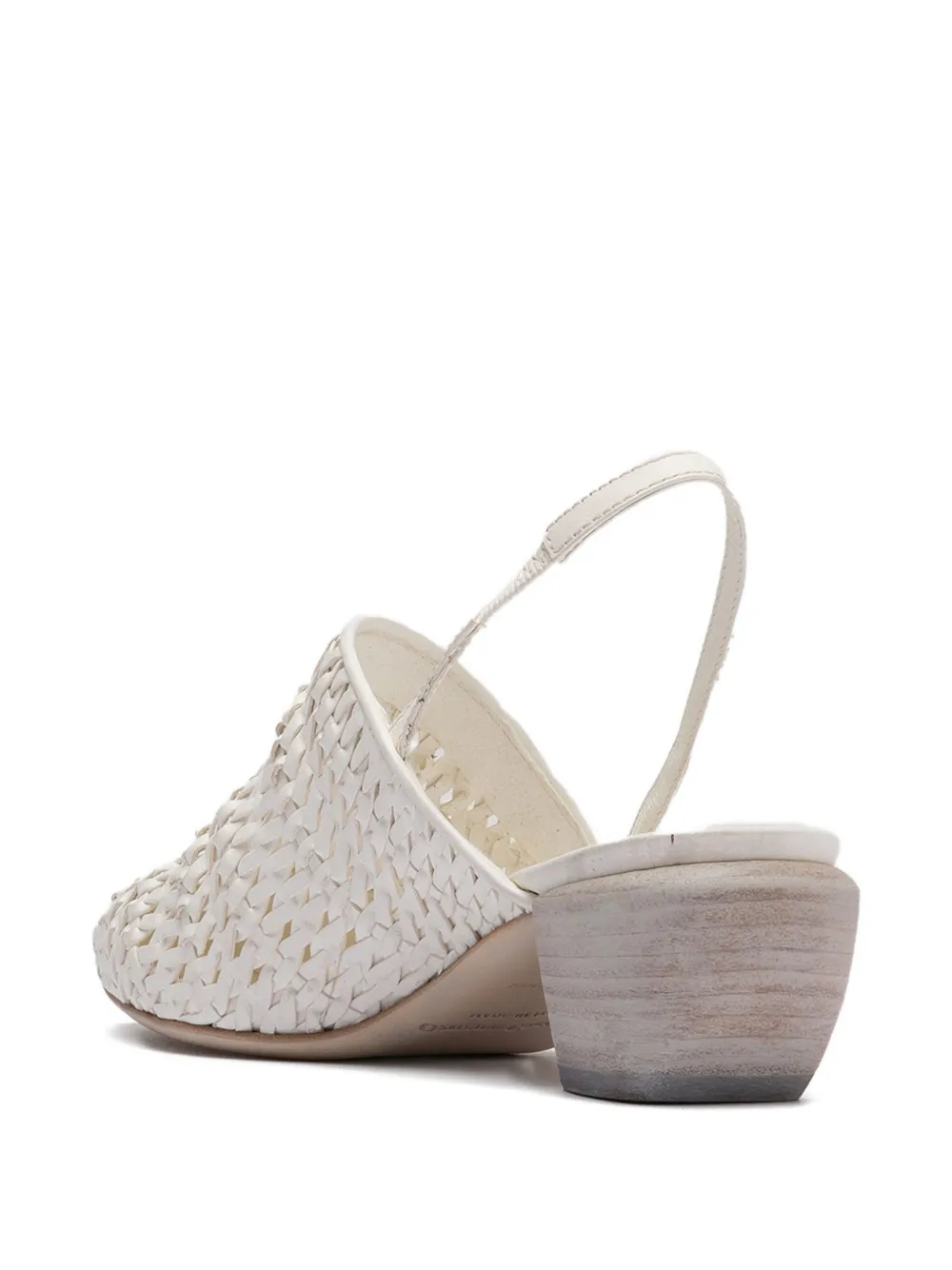 Officine Creative 50 mm Sally 032 geweven slingback muiltjes Wit