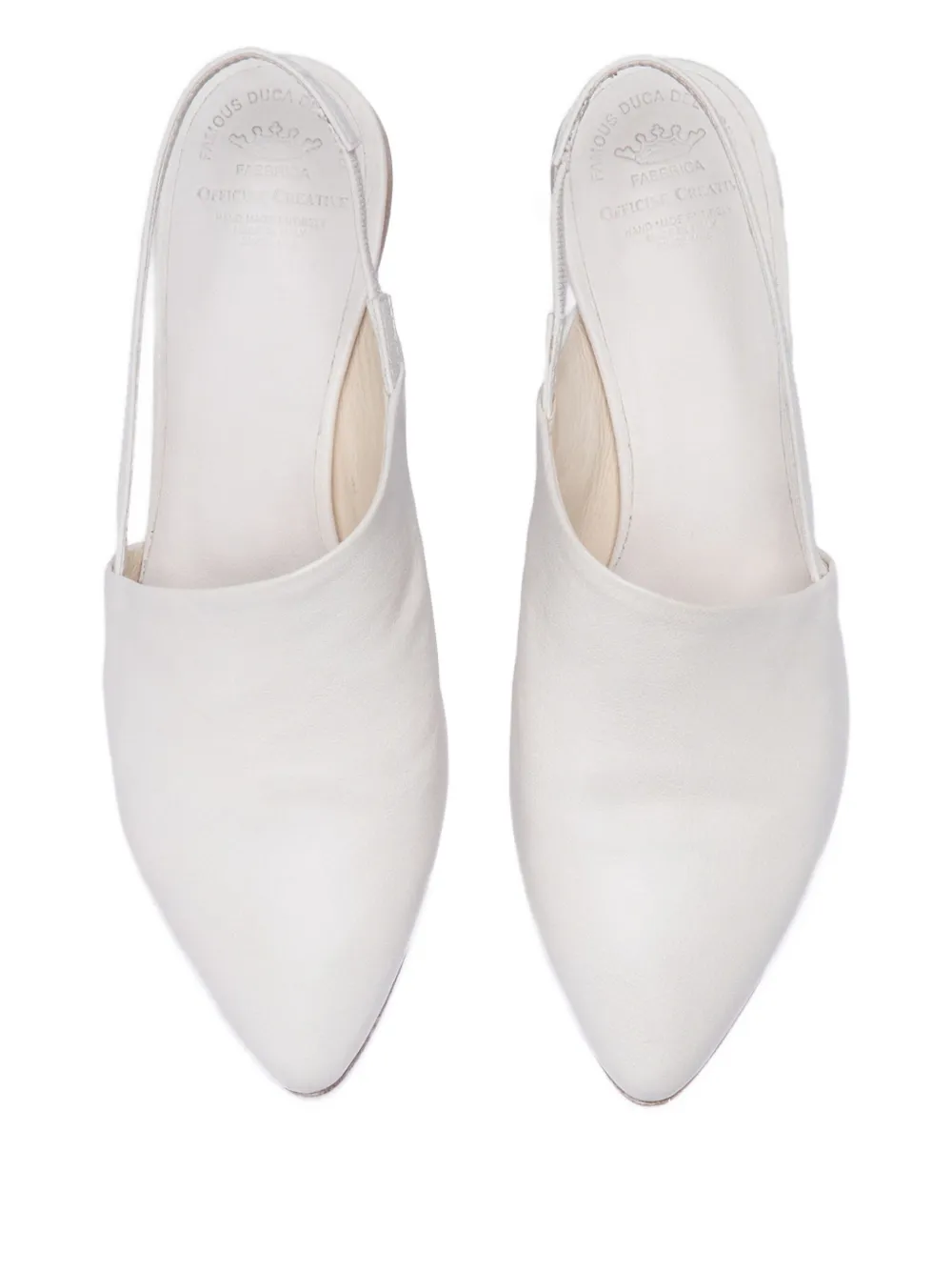 Officine Creative 50mm Sally 029 slingback leather mules White