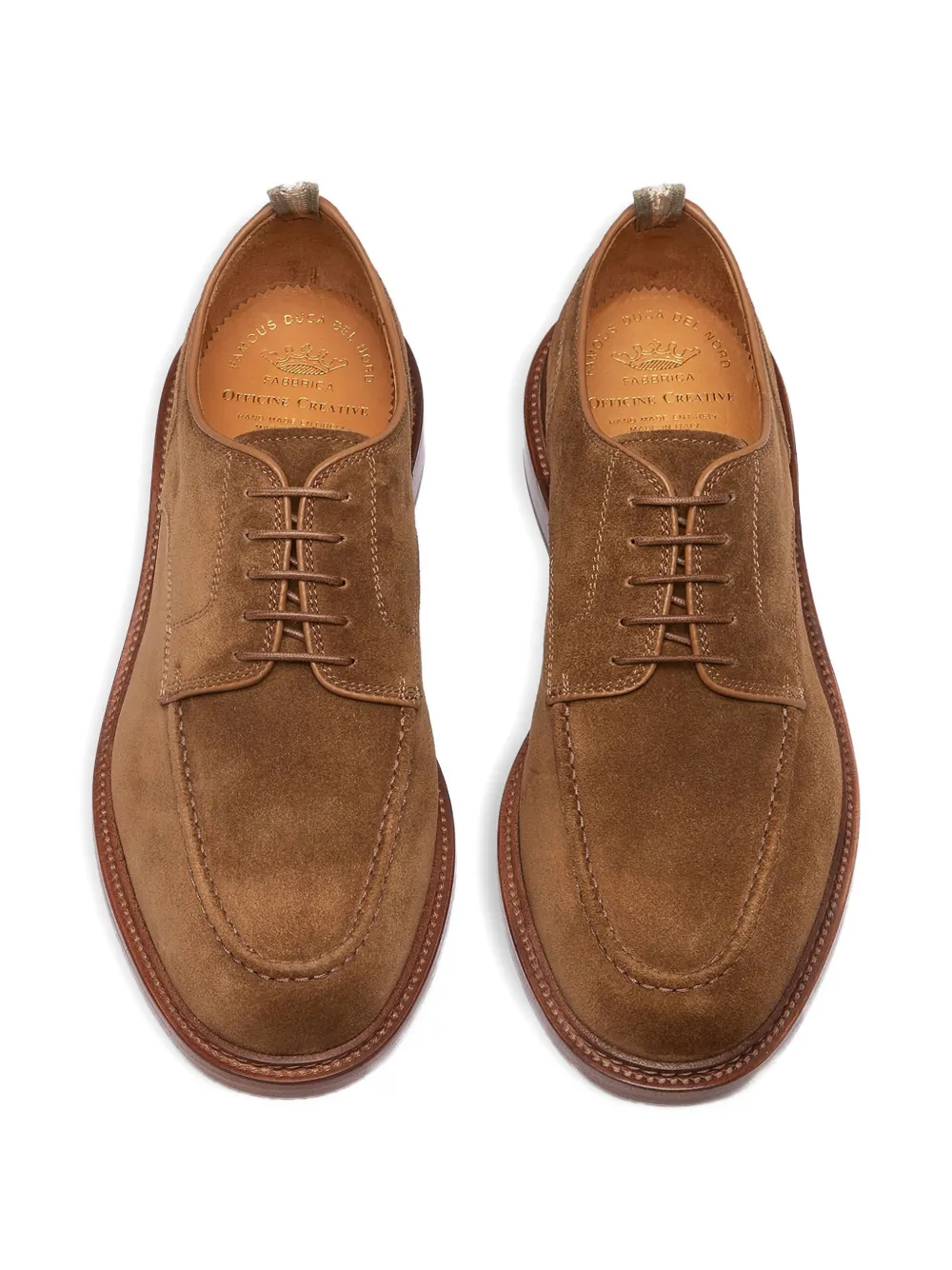 Officine Creative suede-leather lace-up derby shoes Brown