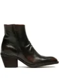 Officine Creative Sydne 008 zip leather boots - Brown