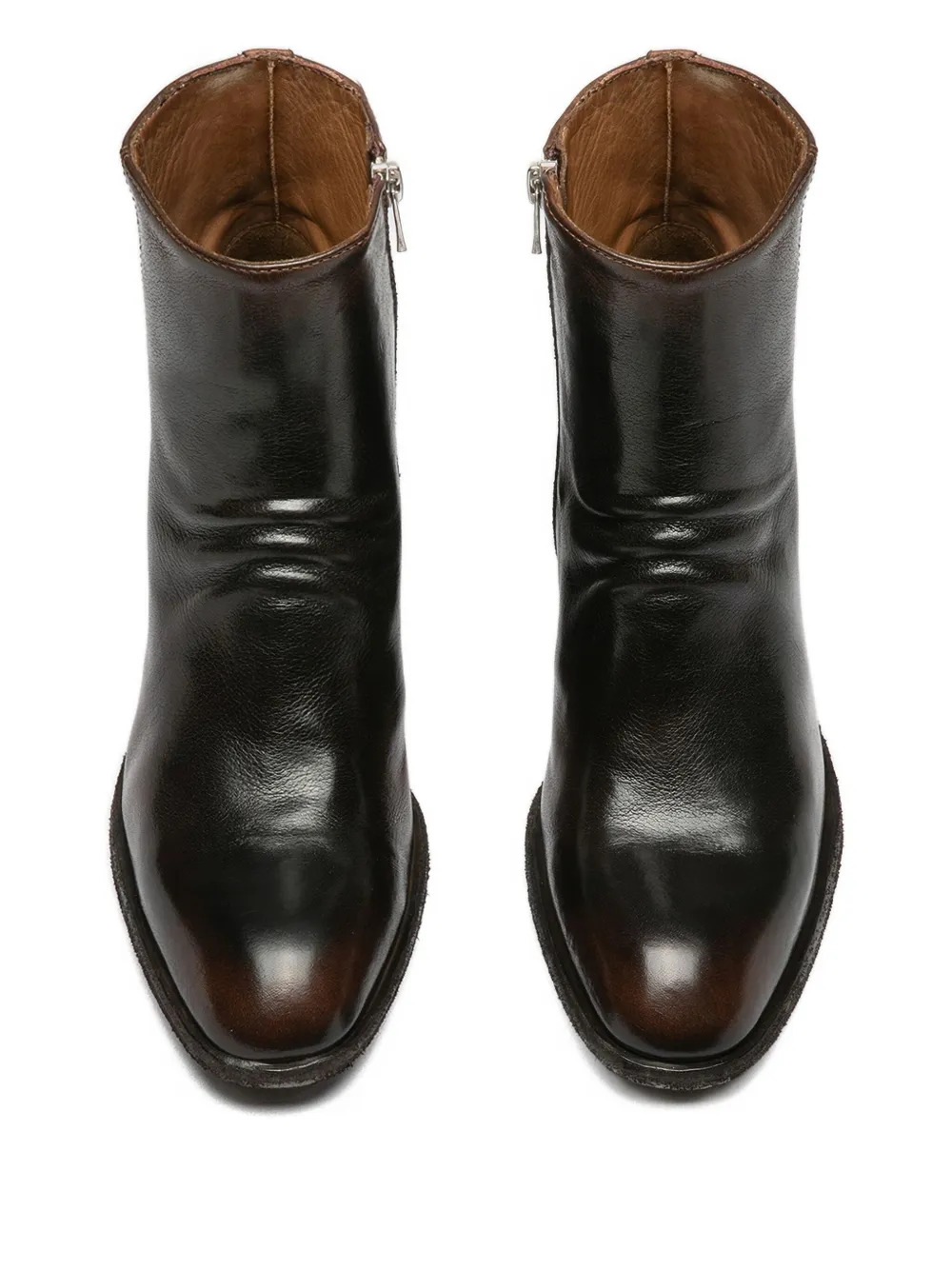 Officine Creative Sydne 008 leren laarzen met rits Bruin