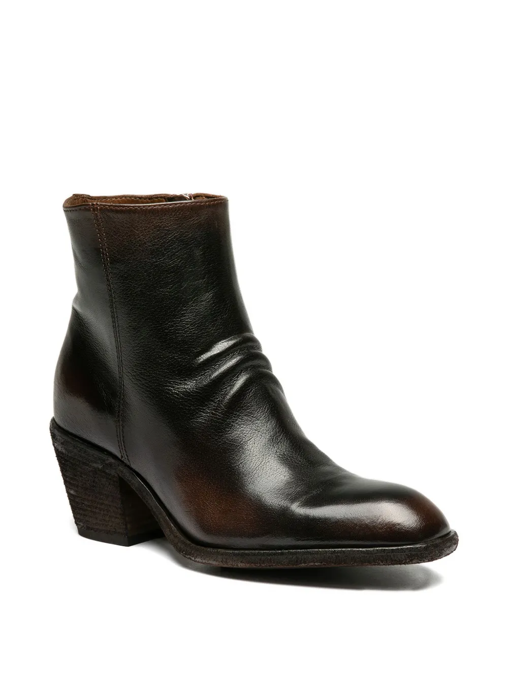 Officine Creative Sydne 008 leren laarzen met rits Bruin