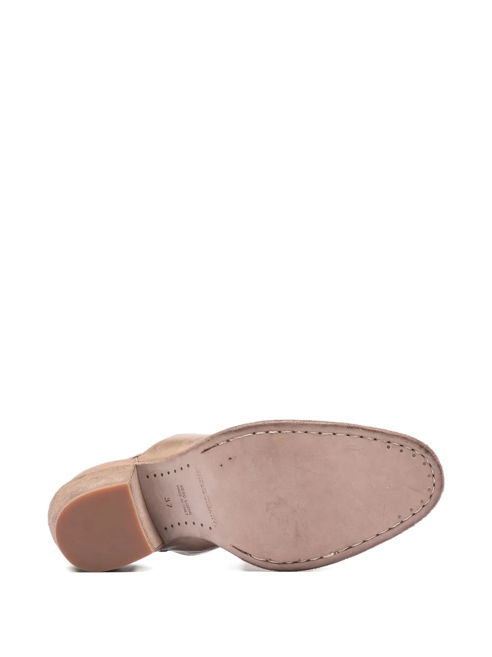 Officine Creative 55 mm Sydne 012 leren muiltjes met blokhak Beige