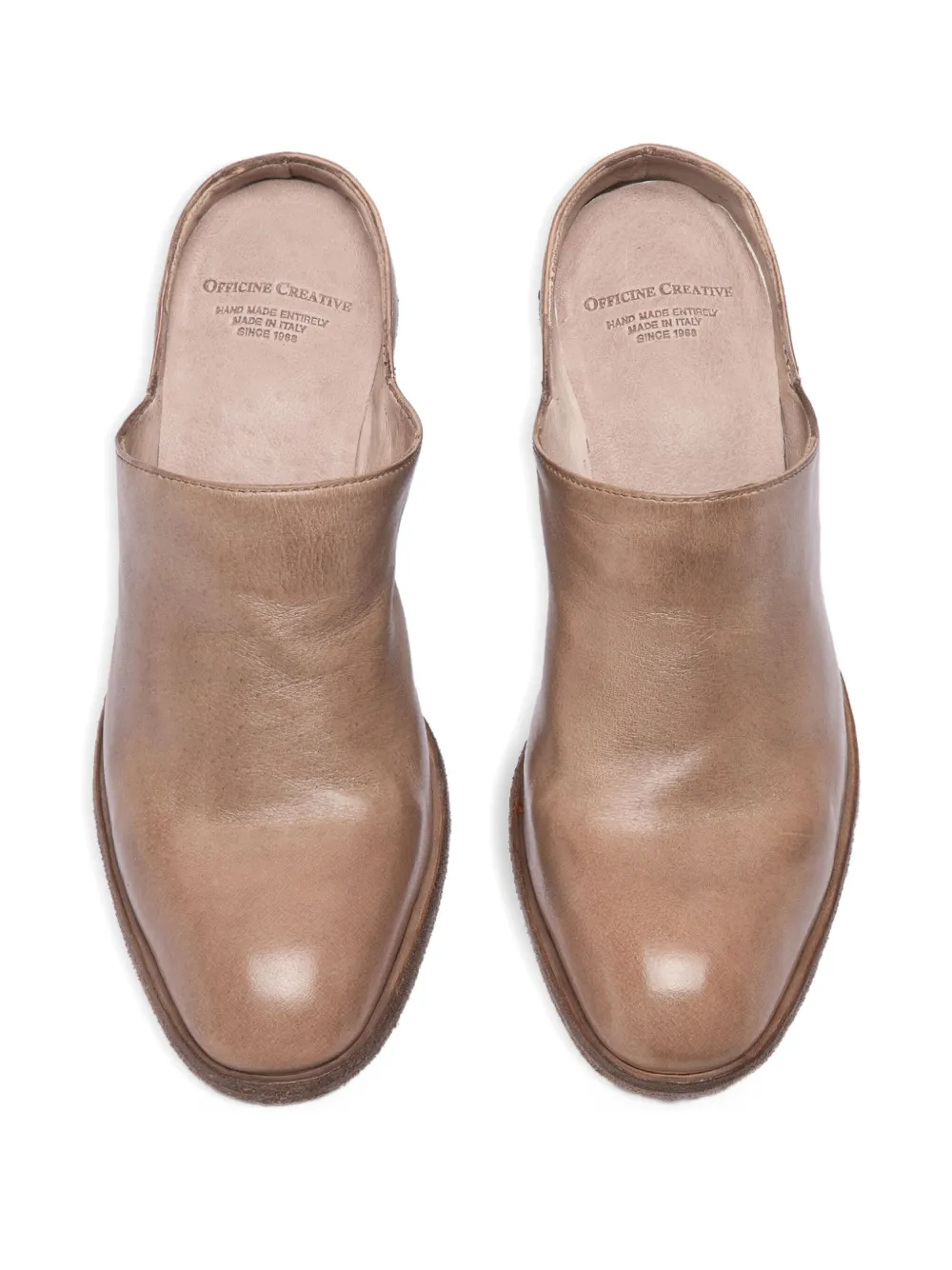 Officine Creative 55 mm Sydne 012 leren muiltjes met blokhak Beige