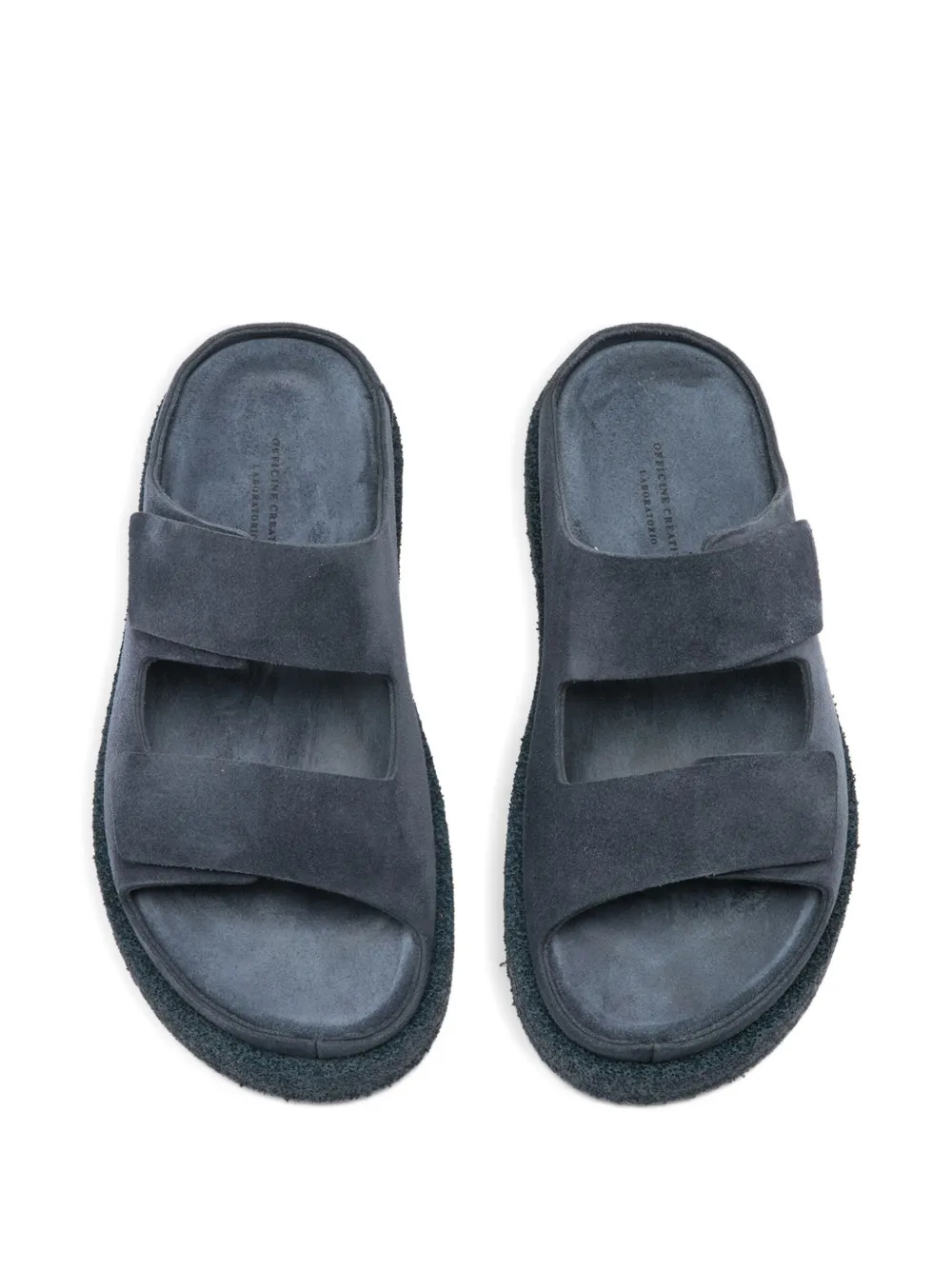 Officine Creative Sands 105 Double-strap Suede Sandals In Blue