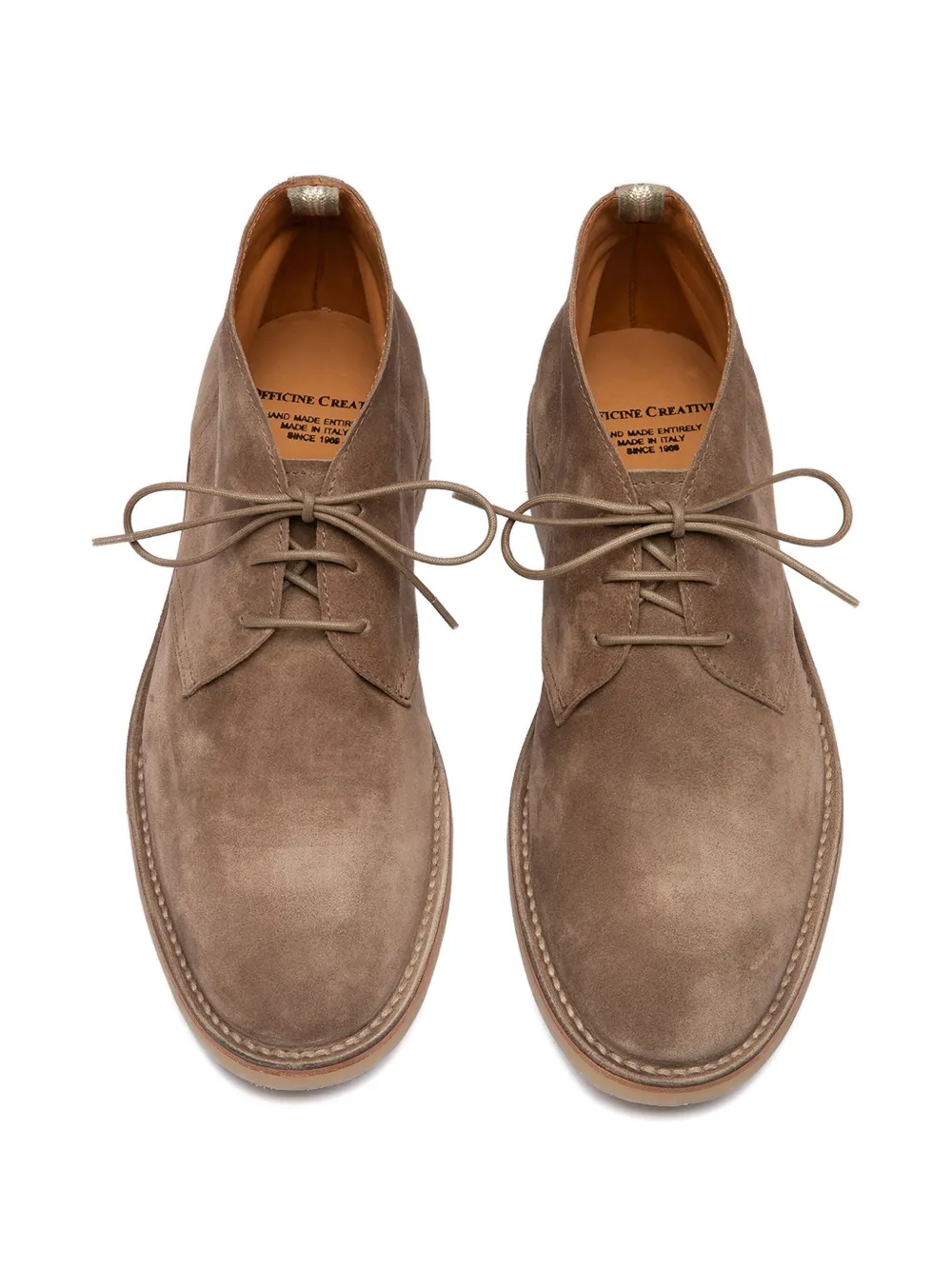 Officine Creative lace-up suede boots Brown