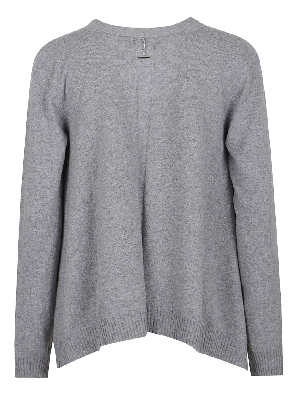 Alexander Mcqueen Vneck Cardigan With Volume And Ribbed Hem In Gray