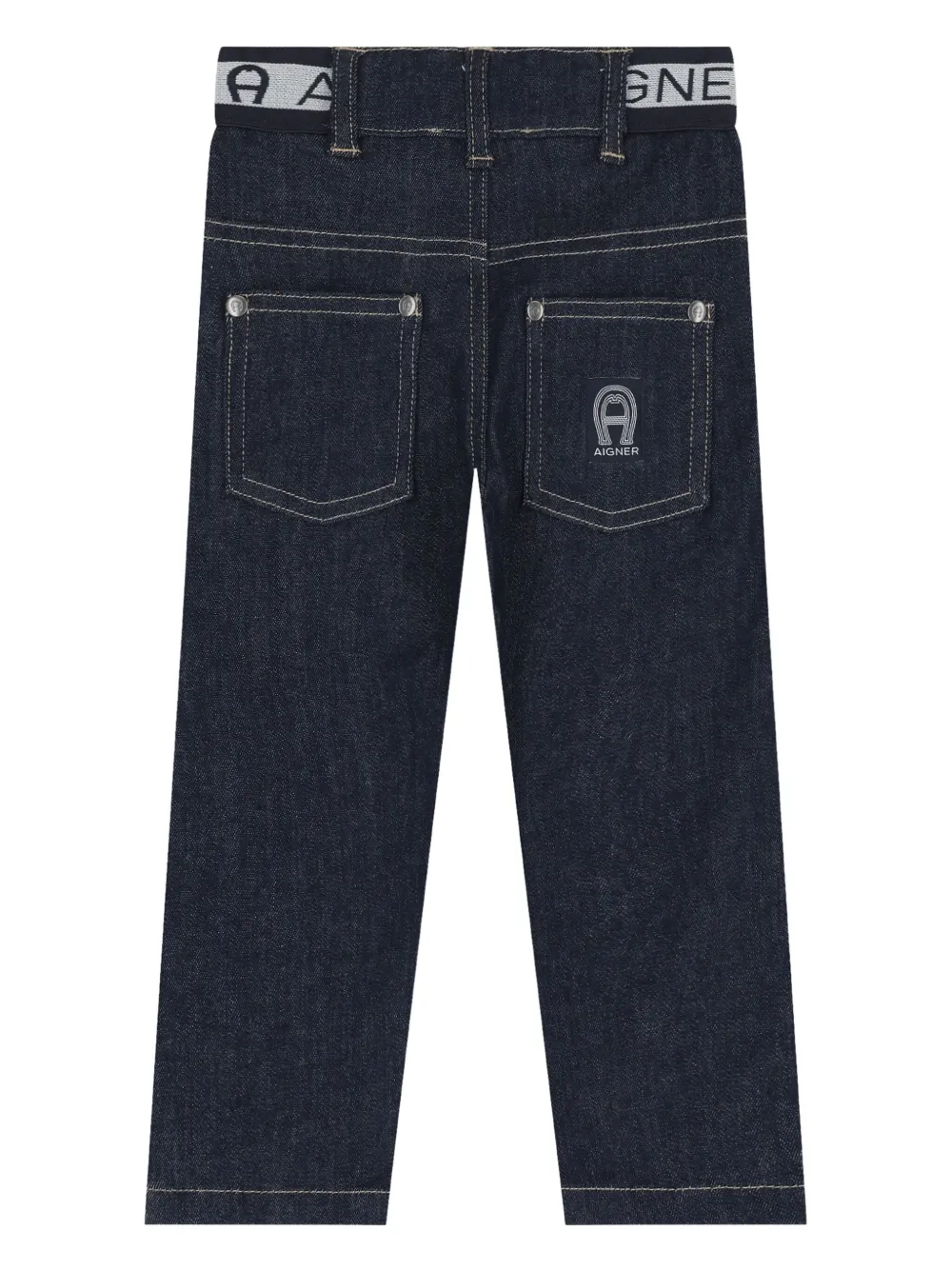 Aigner Kids logo-embellished jeans Blauw