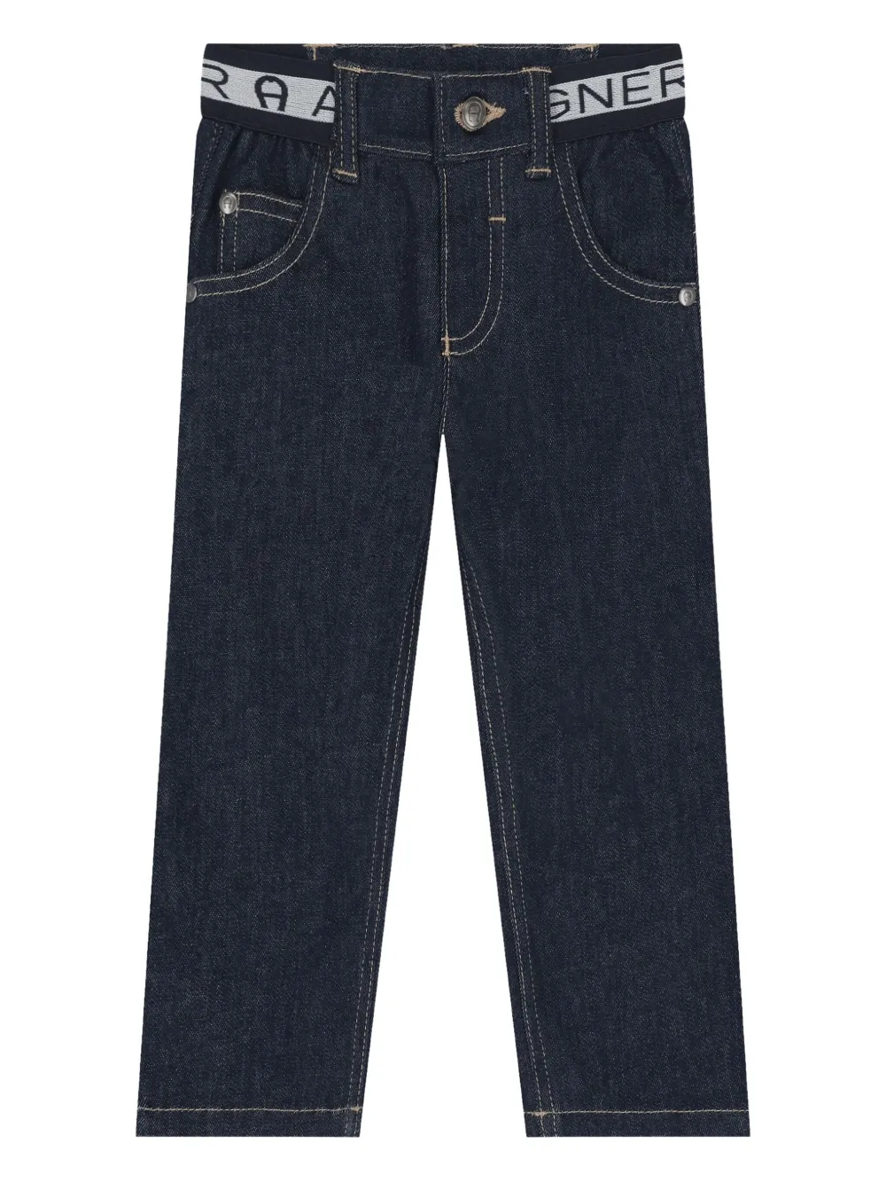 Aigner Kids logo-embellished jeans Blauw