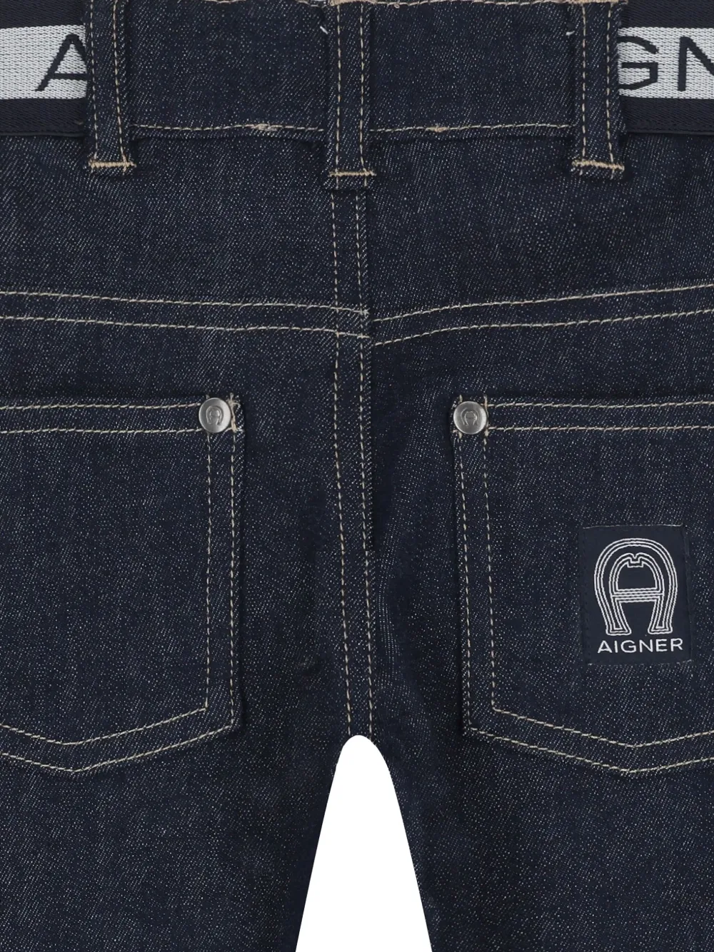Aigner Kids logo-embellished jeans Blauw