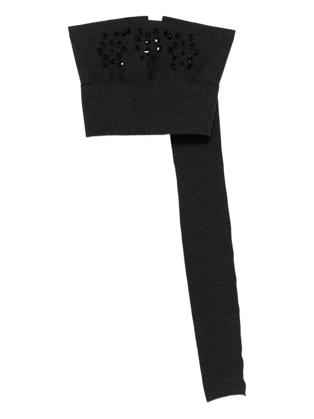 Alberta Ferretti Embellished Wool Top In Black