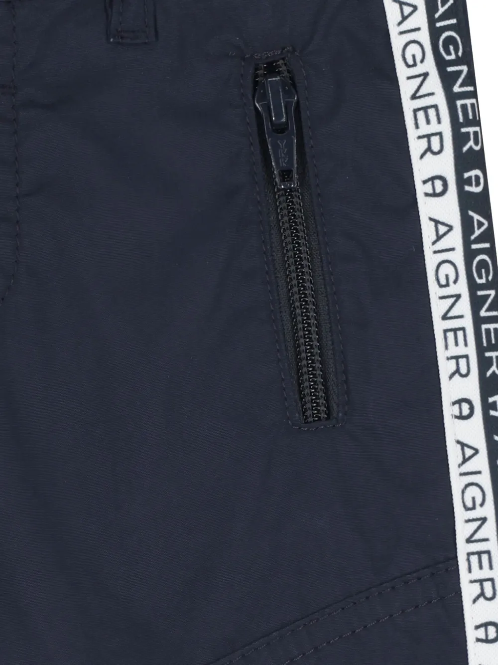 Aigner Kids logo-tape panel shorts Blauw