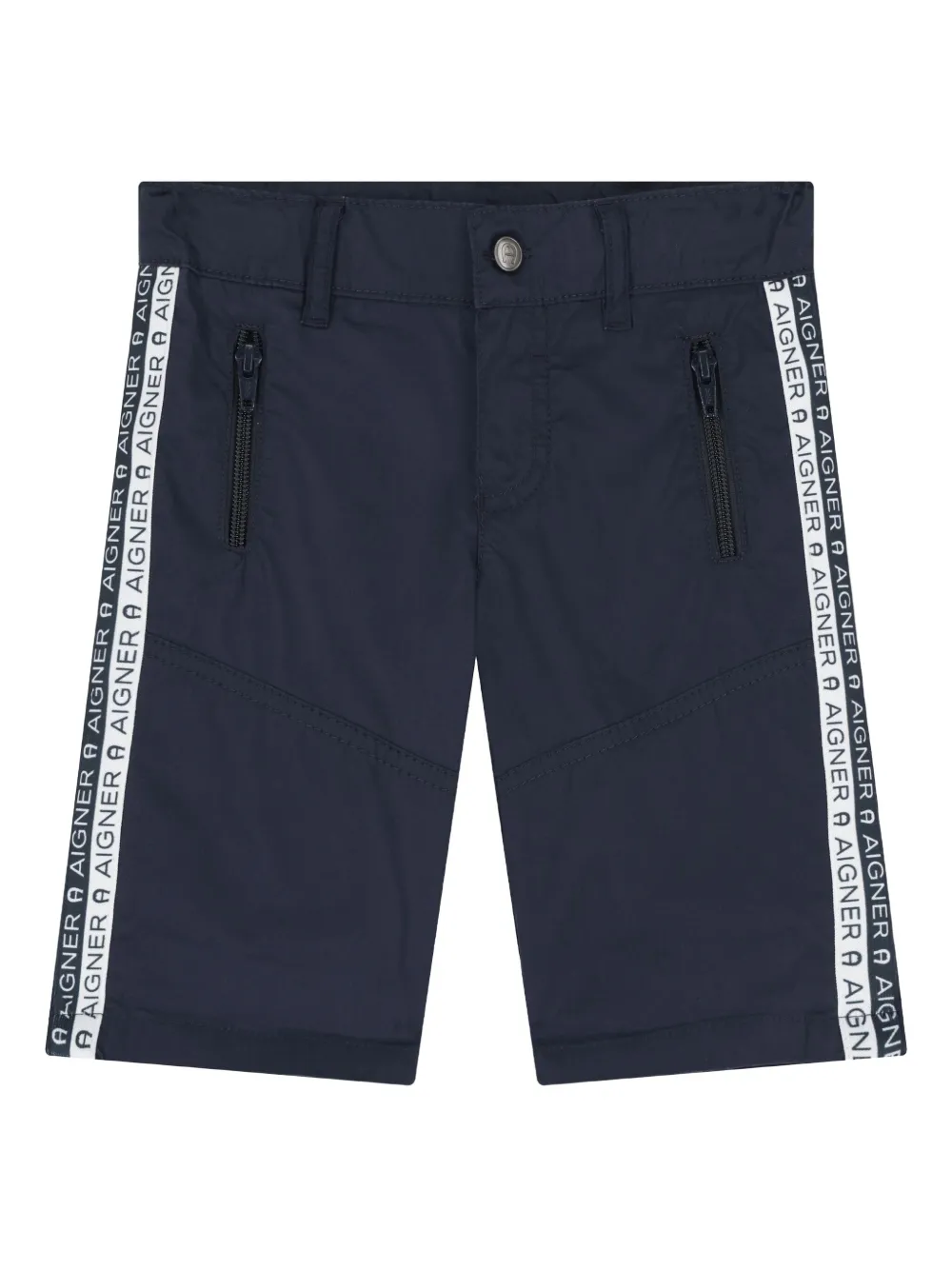Aigner Kids logo-tape panel shorts Blauw