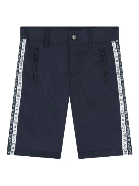 Aigner Kids logo-tape panel shorts